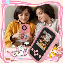 Juguete de smartphone para niños con pantalla IPS de 2,4'' y cámara dual, teléfono de aprendizaje educativo para niñas y niños de 3 a 10 años, incluye juegos, reproductor de música, reloj despertador y funda de silicona suave, regalo perfecto para Navidad y cumpleaños (con tarjeta de 32GB)