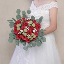 1/2/5/10PCS Artificial Rose Bouquet, Plastic Floral Silk Cloth Bouquet, Birthday Party Decoration, Wedding Flower Basket, Bride Holding Flowers, Home Decoration, Dining Room, Bedroom, Windowsill, Vase Decoration, Valentine's Day Gift, New Year Outdoor Garden, Start Of School Season
