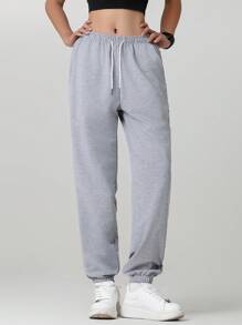 Women'S Outdoor Casual Running Pants - Elastic Waistband Pockets Sports Trousers, Lightweight All-Season Pants, Women'S Athletic Long Pants, Suitable For Gym, Machine Washable, Solid Color Design, Comfortable Fit, Y-Shape Style, Elastic Waist, Ideal For Outdoor Hiking & Sports Enthusiasts Tights