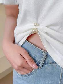 3 CHIẾC Trâm cài áo len ngọc trai giả màu ngẫu nhiên, ghim cổ chống lộ, kẹp khăn choàng cho nữ, quần áo, váy, phụ kiện trang trí - Nhiều màu - Xem 10