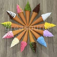Plastic Simulation Model Prop Decoration Double Colors DIY Ice Cream Faux Cone Waffle 17cm 6.7inch Display Video Show