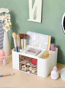 1 Stück mit Schublade Kosmetik Präsentationsständer, Schminktisch Aufbewahrungsbox, Schuljahresgeschenke, Wohnheimzimmer Schlafzimmer Organizer, Make-up Organizer, Pinselhalter, Parfumhalter, Augenbrauenstifthalter, Badezimmer-Accessoires, Schulanfang Artikel, Schulanfang Saison Vorräte, Studentenaufbewahrungs-Vorräte