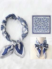 1 pezzo Sciarpa da donna a stampa paisley quadrata da 70cm, fascia per capelli per donne, bandana, accessorio di moda per decorazione, ideale per impreziosire il tuo look