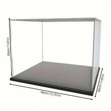 1pc Acrylic Display Case, Various Sizes, Plastic Assembly Dustproof Display Box With Matte Black Base, Suitable For Action Figures, Collectibles, Statues, Models