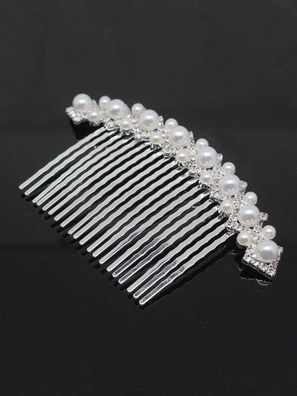 1pc Silver Bride Hair Comb Headpiece, Versatile For Wedding, Party & Everyday Wear
