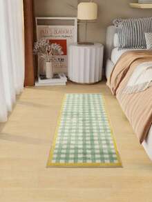 1pc Soft Faux Wool Rug, Rectangular Plaid Pattern Rug, Fluffy & Soft, Suitable For Bedroom, Can Be Used As Decorative Rug, Bedside Home Decor Rug, Washable, Home Decor Faux Wool Rug, Holiday Decor Rug - Multicolor - View 19