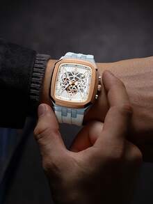 REWARD Men's Quartz Watch Business Fashion Style Timing Calendar Luminous Hands Multi-Functional Men Wristwatch High Quality Gift Classic Design Silicone Watch Band - White - View 4