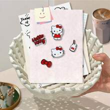 Sanrio 5pcs Cute Cartoon KT Cat Hole Shoe Charms, Travel & Beach Shoes Decor Accessories, Fun DIY Decoration