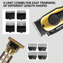 2pcs Set Men's Hair Clipper Beard Trimmer, Suitable For Home Styling Trim Tool, USB Rechargeable, , Multiple Limit Combs Included, Ideal For Body Hair Trimming, Holiday Gift,Battery Capacity: 1500mAh+600mAh
