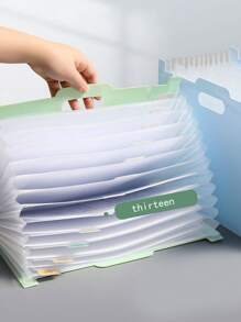 Pasta Sanfona com 13 Bolsos, Organizador de Documentos Vertical, Suporte para Provas de Estudante, Pasta de Arquivo Tamanho A4 de Grande Capacidade, Armazenamento de Escritório de Mesa, De Volta às Aulas, Material Escolar