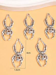 5pcs Silver-Plated Punk Style Skeleton Pendant DIY Charm Jewelry Craft, Halloween M601 - Silver - View 14