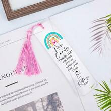 1pc Customized Personalized Acrylic Bookmark Content,End-Of-Year Gift For Teacher, School Enrollment Gifts, School Enrollment Gifts, School Introduction Gift, Back To School,First Day Of School Gift Idea,Cartoon Pattern, Teacher Appreciation Gifts Thank You Gifts For Women Acrylic Book Marks With Tassels For Book Lovers Teacher Tutorfruit Pattern - Tassel Bookmark - View 3