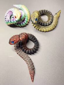 3D Snake Toy With Movable Joints, Lifelike Crawling Animal Snake In Various Colors, Ideal Gift (Eye Color Random)