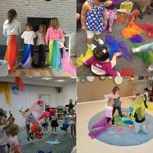 Juggling Scarves, 12 PCS Dance Scarves For Kids Play Silk Scarve For Toddlers Children Movement Music Scarf Magic Tricks Performance Props Accessories Rhythm Band Scarfs 12colors 24 Inches - 12 件 - 查看 3