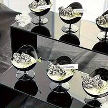 冰淇淋塑料高脚杯酸奶慕斯杯黑布丁杯黑色创意甜品杯冰淇淋塑料高脚杯 - 黑色 - 查看 6