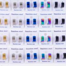 12 Pairs/Lot Fashion Simple Width Of 4/6mm Smooth Geometric Stainless Steel Earrings Men's Women's Daily Exquisite Jewelry