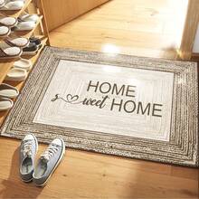1件裝「Home, Sweet Home」設計門墊 - 900g/Sqm 法蘭絨材質，可機洗，耐用，防污，快乾，適用於室內/室外門墊、家居裝飾、房間裝飾、臥室地毯、廚房地毯、照片、道具、戶外裝飾禮品、節日禮品、區域地毯，四季皆可用 - 彩色 - 查看 7