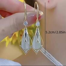 1 Paar elegante geometrische Diamant-Anhänger Ohrringe für Damen, geeignet für den täglichen Gebrauch, Partys, Feste und formelle Anlässe