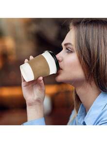 40 Stücke Becherverschlüsse, geeignet für kalte/heiße Getränke, Kaffee, Haushaltsveranstaltungen, isolierte Papierbecher Abdeckungen