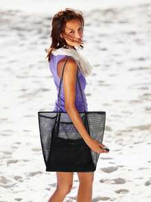 1 túi lưới đi biển, túi tote thông thường cho nữ, túi xách đeo vai có thể gập lại cho kỳ nghỉ dã ngoại trên bãi biển, túi đi biển chống thấm nước dung tích lớn, túi đi biển nhẹ có thể gập lại, túi du lịch xách tay đựng đồ dùng thiết yếu khi đi du lịch, túi mua sắm đeo vai đa năng, túi lưới đi biển rỗng cầm tay, túi đựng đồ bơi dung tích lớn khi tắm, túi đựng đồ vệ sinh cá nhân du lịch đa năng, túi đựng đồ phòng tắm & túi xách đeo vai khi đi du lịch - Nhiều màu - Xem 5