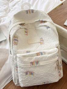 Mochila con lazo estilo japonés para niñas de secundaria y preparatoria, linda y versátil de gran capacidad, mochila de estudiante de alta calidad, mochila versátil de estilo japonés de lote pequeño y alta calidad para estudiantes de secundaria, preparatoria y universidad, bolso de hombro de gran capacidad, bolso para laptop para niñas (sin colgantes) - Multicolor - Ver 7