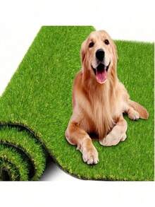 1pc Realistic Artificial Grass Carpet Mat, Outdoor Plastic Fake Lawn Mat, Decorative Synthetic Green Grass Rug - Army Green - View 8