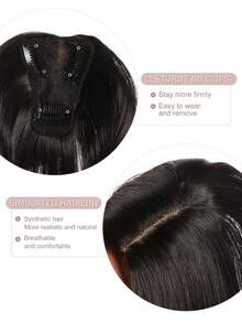 Synthetic Hair Topper, 10 Inch Women Hair Toppers For Thinning Hair, Topper Wig Hair Coverage Natural Hairpiece - Multicolor - View 3