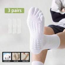 5 Toe Socks, Unisex, Spring/Summer Breathable Mid-Calf Sports Socks, Odor-Resistant & Shock-Absorbing, Massage Bottom, Split Toe Design