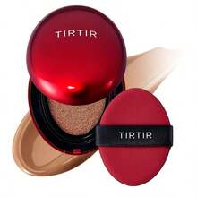 TIRTIR Mask Fit Red Cushion Foundation | Full Coverage, Weightless, Skin Fit, Satin Glow Finish, Korean Makeup, Beauty, Tattoo Cover Up, Buildable (#10C Shell, 0.63 Fl Oz)