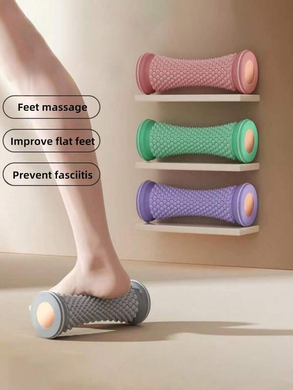 1 pieza Rueda de apoyo plantar de fácil rodaje - Masajeador de pies para recuperación muscular y comodidad del arco, rodillo de fitness de PVC para rutinas de yoga y estiramiento en casa