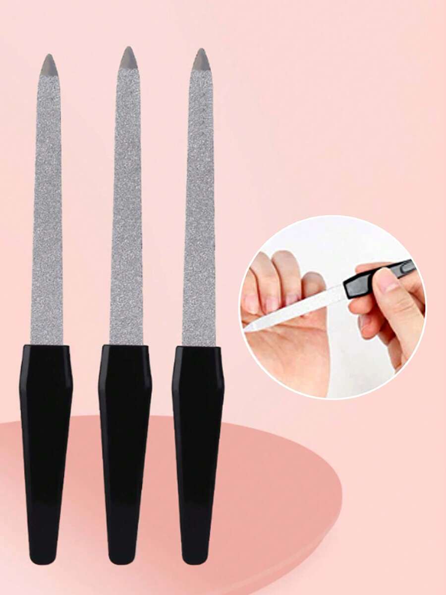 Black Nail File, Salon & Manicure Use Tool,Nail Supplies,Nail Tools,Nail Art Tools,Back To School,Nails,Nail Tools For Press On Nails - Black - View 1