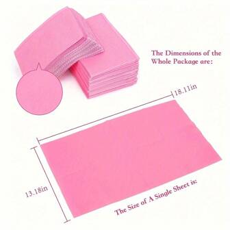 10 pezzi Cuscinetto da manicure monouso rosa, Grembiule impermeabile a 3 strati per tatuaggi, Vassoio coperto di carta inodore, Tappetino per la pulizia dei tatuaggi