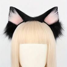 Cute And Sexy Women'S Plush Cat Ear Headband Hair Accessory, With Bendable Ears, Perfect For Role-Playing, Parties, And Daily Wear, Ideal For Halloween Parties And Valentine'S Day Gifts - 黑色 - 查看 5