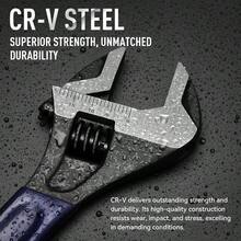 Adjustable Wrench 6 Inch Crescent Wrench With Cushion Grip Adjustable Wrench Wide Jaw Black Oxide Finish Small Crescent Wrench With Laseretched Metric Scales CrV Steel Give Her A Gift - Black - View 4