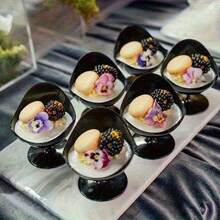 冰淇淋塑料高脚杯酸奶慕斯杯黑布丁杯黑色创意甜品杯冰淇淋塑料高脚杯 - 黑色 - 查看 4