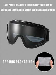 One Pair Of The New Style Large-Frame Multi-Functional Windproof Goggles Is Specially Designed For Outdoor Activities Such As Skiing, Cycling And Mountain Climbing, Suitable For Male Users. This Product Combines The Functional Characteristics Of Ski Goggles And Cycling Glasses, And Can Meet The Usage Demands In Various Scenarios. For Summer Beach Vacation,Outdoor,Travel Autumn Accessories - Dark Grey - View 10