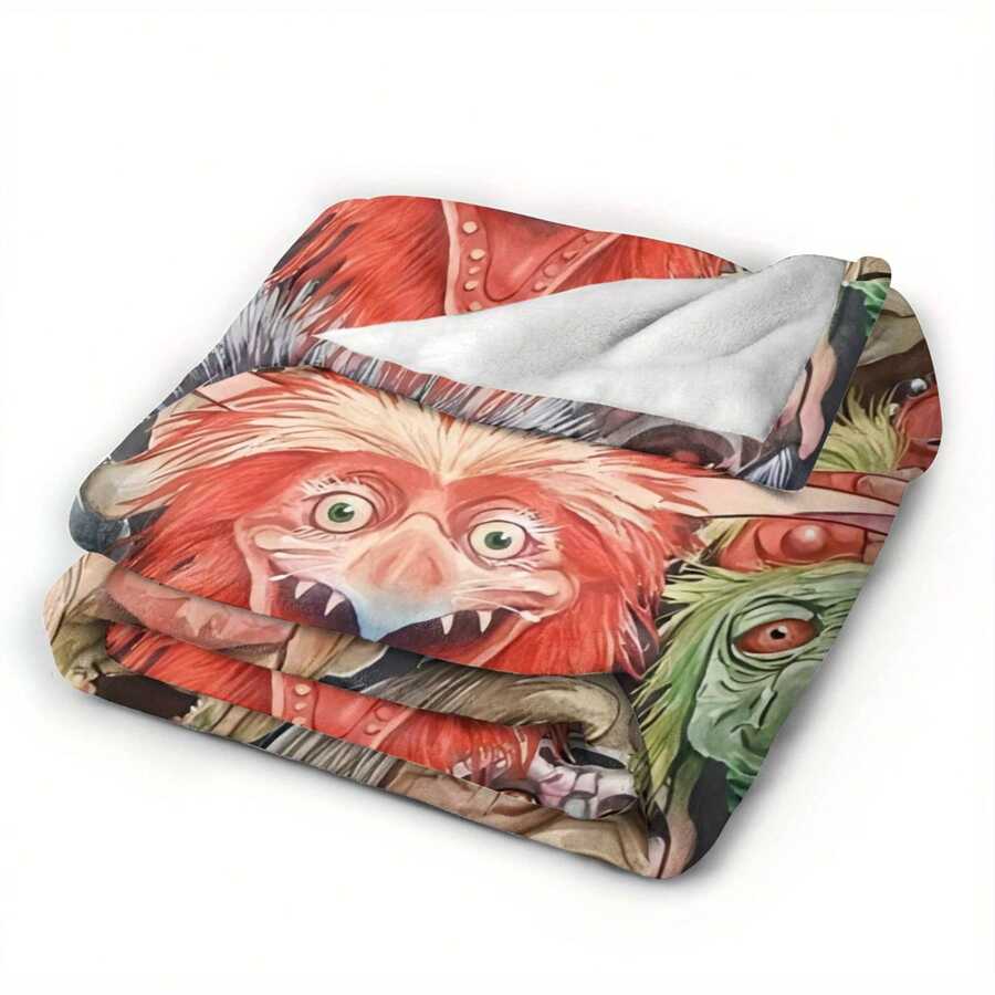 Chăn vải nỉ siêu mềm với thiết kế lấy cảm hứng từ phim Mê cung - Jareth Goblin King & Fantasy Creatures, chăn bốn mùa thoải mái cho ghế sofa, giường, văn phòng và du lịch, màu sắc sống động, món quà tuyệt vời cho người hâm mộ - XYW-67 - Xem 1