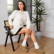 Local Delivery--Women's Slippers Fuzzy Cozy Short Ankle Shoes Indoor And Outdoor Mules Furry Warm House Slippers For Woman Cute Fluffy Clogs - 杏色 - 查看 5