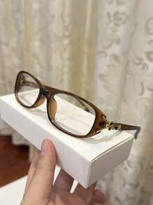 1pc Women's Casual Retro Plain Glass Eyeglasses, Suitable For Daily Wear And Street Style