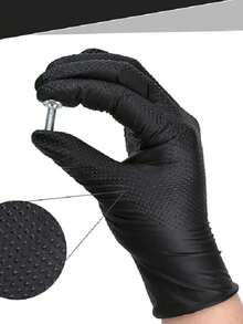 PROGRIP一次性手套，超强丁腈手套，橙色丁腈手套，L码，加厚2倍，菱形纹理，重型机械手套，50只/盒，尺码可选M、L、XL、XXL - 西瓜綠色 - 查看 10