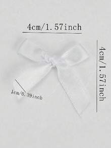 50pcs/Pack Colorful Ribbon Bows, Gift Wrapping Decor, Handmade Card Decoration, Hair Accessories, Balloon Bows, Wedding Party Decor, Room Decor, Home Decor - Pink - White - View 5
