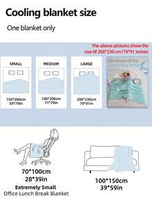1. Cooling Blanket - Lightweight Summer Cooling Blanket, Suitable For Those Who Feel Hot, Can Lower The Temperature By 3-5°C Compared To Traditional Cooling Blankets. - Large/Small/Double Size - Machine Washable - Ideal For Camping, Air-Conditioned Rooms, And Night Sweats (5 Color Options) - Cool Silk-light Green - View 4