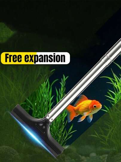 可伸缩藻类刮刀刷 - 二合一金属和 ABS 伸缩清洁器，适用于鱼缸、窗户、户外/家庭使用，可延伸至 98 厘米（38.58 英寸）多表面工具