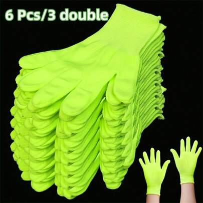 Glow In The Dark Gloves - Reusable, Comfortable Material, Unisex Design, Suitable For Outdoor Sports, Parties, Hiking And Street Dance Performances, Bright Green Glow, Perfect For Night Activities And Decoration, Elastic Nylon Material Fall Decor Halloween Autumn Decor