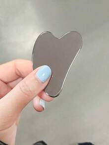 1/2 件面部护理不锈钢心形刮痧工具，适用于身体、眼部和颈部按摩器，便携式肌肉放松按摩板，光滑坚固的金属刮痧工具，心形物品（银色），美容，护肤产品，水疗，自我护理，护肤工具，面部护理，美容师用品，按摩，面部按摩工具，面部滚轮 - 銀色 - 查看 6