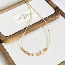 1 pieza Collar de piedra natural y perla de agua dulce, collar de cristal de aguamarina hecho a mano, estilo bohemio de moda, excelente regalo para amigos
