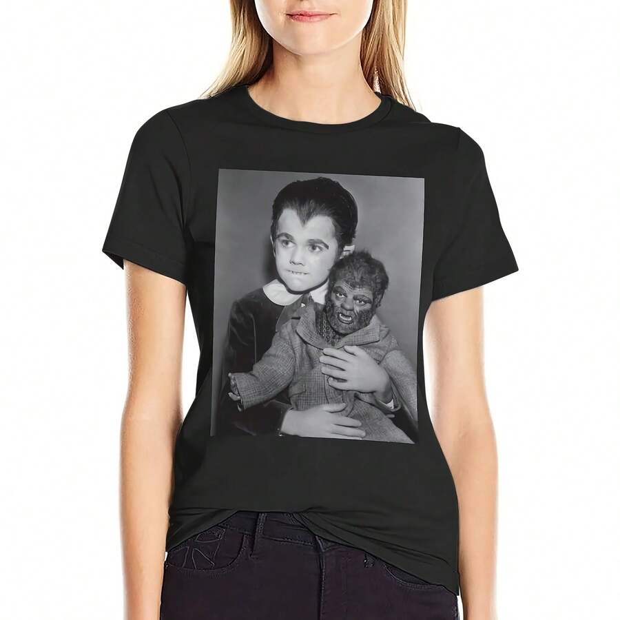 Eddie Munster With Woof Woof T-Shirt Sweat Vintage Clothes T Shirt Dress Wo - màu đen - Xem 1