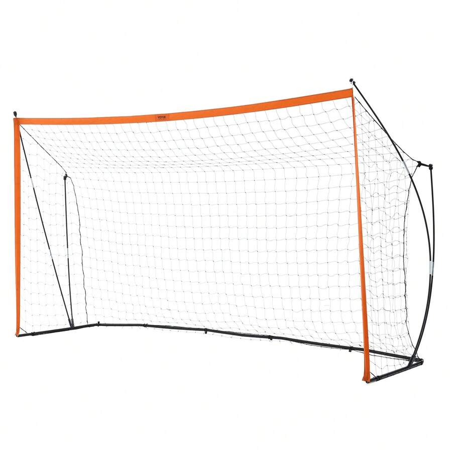Portable Soccer Goal, 12x6 Ft Adults Backyard Soccer Net, Large Practice Soccer Net, Steel Fiberglass Structure Training Goal Set, All-Weather Outdoor Soccer Goals With Carry Bag, Orange - 橘色 - 查看 1