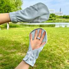 1 Pair Spring/Summer Sun Protection Breathable Fingerless Gloves, Outdoor Cycling Anti-Slip Gloves, Thin Elastic Wrist Gloves - Won't Damage Manicure
