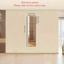 4 件 1.2 毫米厚方形亚克力镜面墙贴，适用于卧室、客厅、办公室、厨房、浴室、入口、舞蹈室、健身房、防碎可移除自粘亚克力镜、壁挂式全身梳妆镜，7.87x7.87 英寸